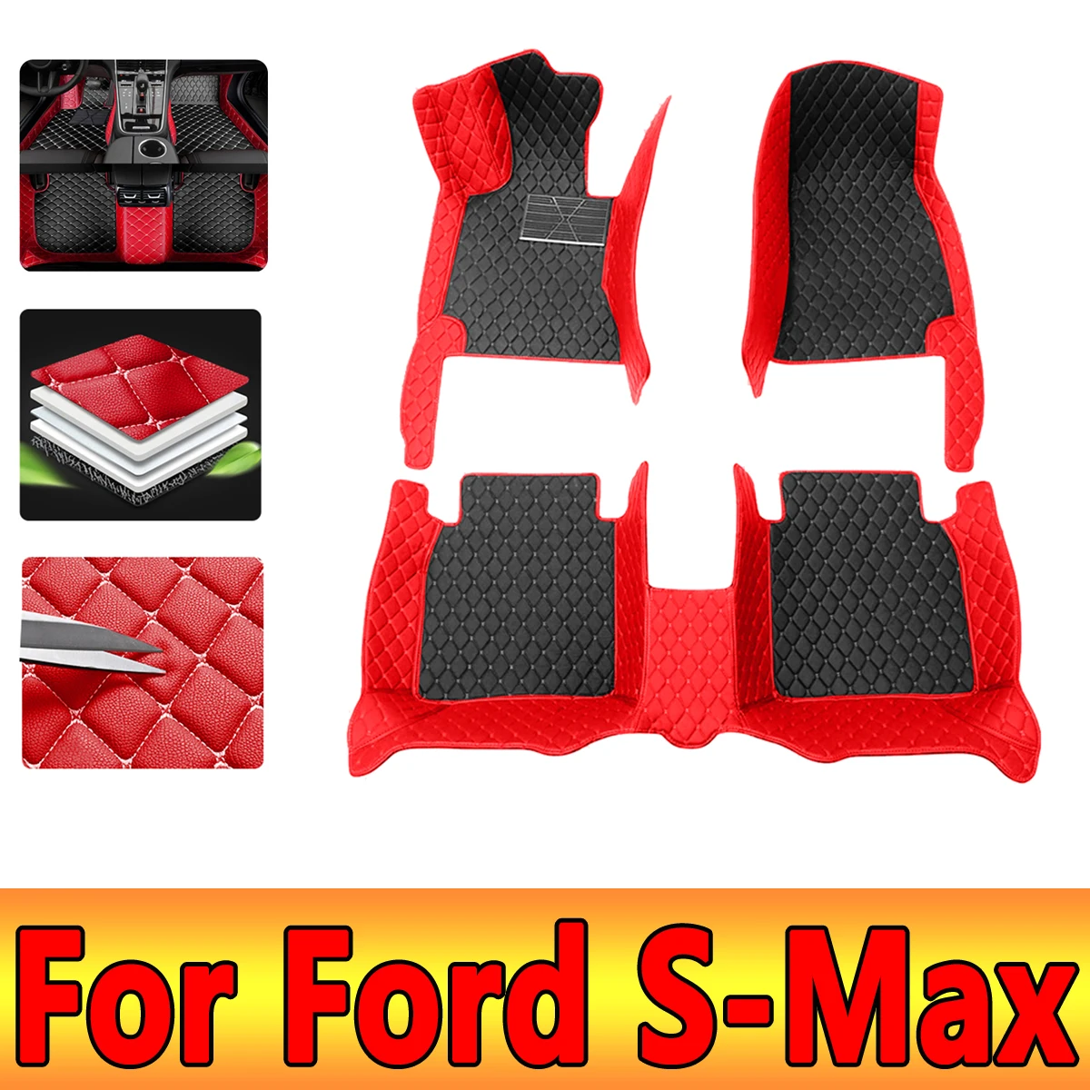 Автомобильные коврики для Ford S-Max MK1 2006 ~ 2014, 7-местные коврики с защитой от грязи, полный комплект, водонепроницаемые напольные коврики, Нескользящие коврики, автомобильные аксессуары
Автомобильные коврики для Ford S-Max MK1 2006 ~ 2014, 7-местные коврики с защитой от грязи, полный комплект, водонепроницаемые напольные коврики, Нескользящие коврики, автомобильные аксессуары