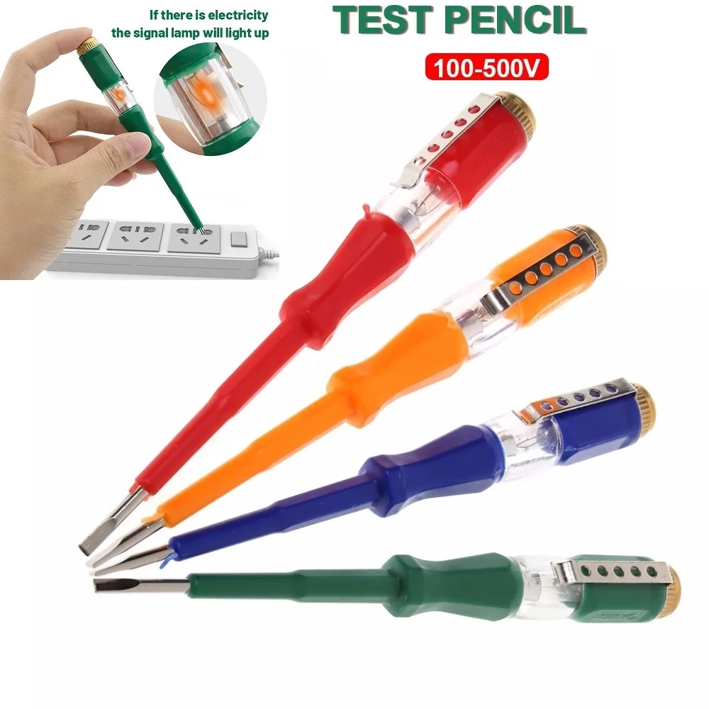 Portable Flat Screwdriver With LED Voltage Tester 121mm Voltage Test Pen Stainless Steel Electric Hand Tools 100-500V Voltmeter
Portable Flat Screwdriver With LED Voltage Tester 121mm Voltage Test Pen Stainless Steel Electric Hand Tools 100-500V Voltmeter