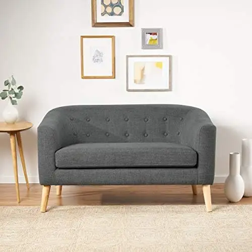 Bridie Mid-Century Modern Loveseat, Muted Blue Fabric Sheer fabric African print Felt fabric for crafts Faux fur Yellow fabric C
Bridie Mid-Century Modern Loveseat, Muted Blue Fabric Sheer fabric African print Felt fabric for crafts Faux fur Yellow fabric C
