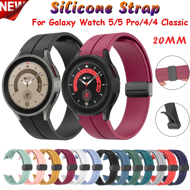 Original Silicone Magnetic Buckle Strap for Samsung Watch 5/4 44mm 40mm Watch 5 Pro 45mm Band for Galaxy Watch 4 Classic 42 46mm
Original Silicone Magnetic Buckle Strap for Samsung Watch 5/4 44mm 40mm Watch 5 Pro 45mm Band for Galaxy Watch 4 Classic 42 46mm