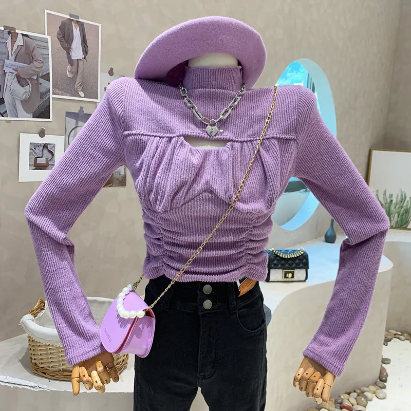 New in Women's Clothing 2022 Winter Half high collar long sleeved T-shirt bottoming shirt drawstring pleated top 
New in Women's Clothing 2022 Winter Half high collar long sleeved T-shirt bottoming shirt drawstring pleated top
