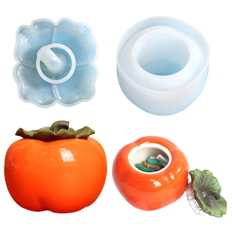 

Birthday Persimmon with Cover Bottle Silicone Molds DIY Cement Plaster Storage Jar Pottery Mould Concrete Art Making Supplies