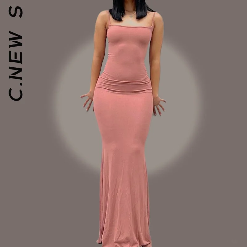 C.New S Dress Fashion Women Satin Slip Sleeveless Backless Maxi Dress Soft Party Dresses All-Match Cheap Female Vestidos
C.New S Dress Fashion Women Satin Slip Sleeveless Backless Maxi Dress Soft Party Dresses All-Match Cheap Female Vestidos