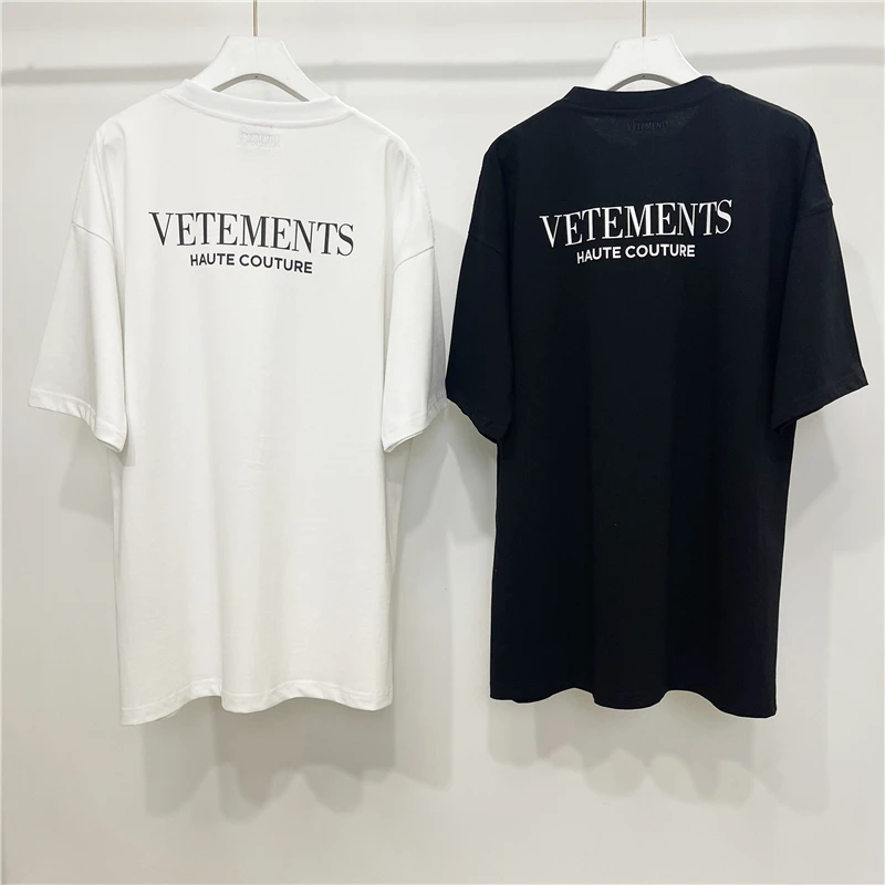 

Top Quality Haute Couture Vetements Fashion T Shirt Men 1:1 White Vetements Women Vintage T-shirt Oversize Tee VTM Short Sleeve