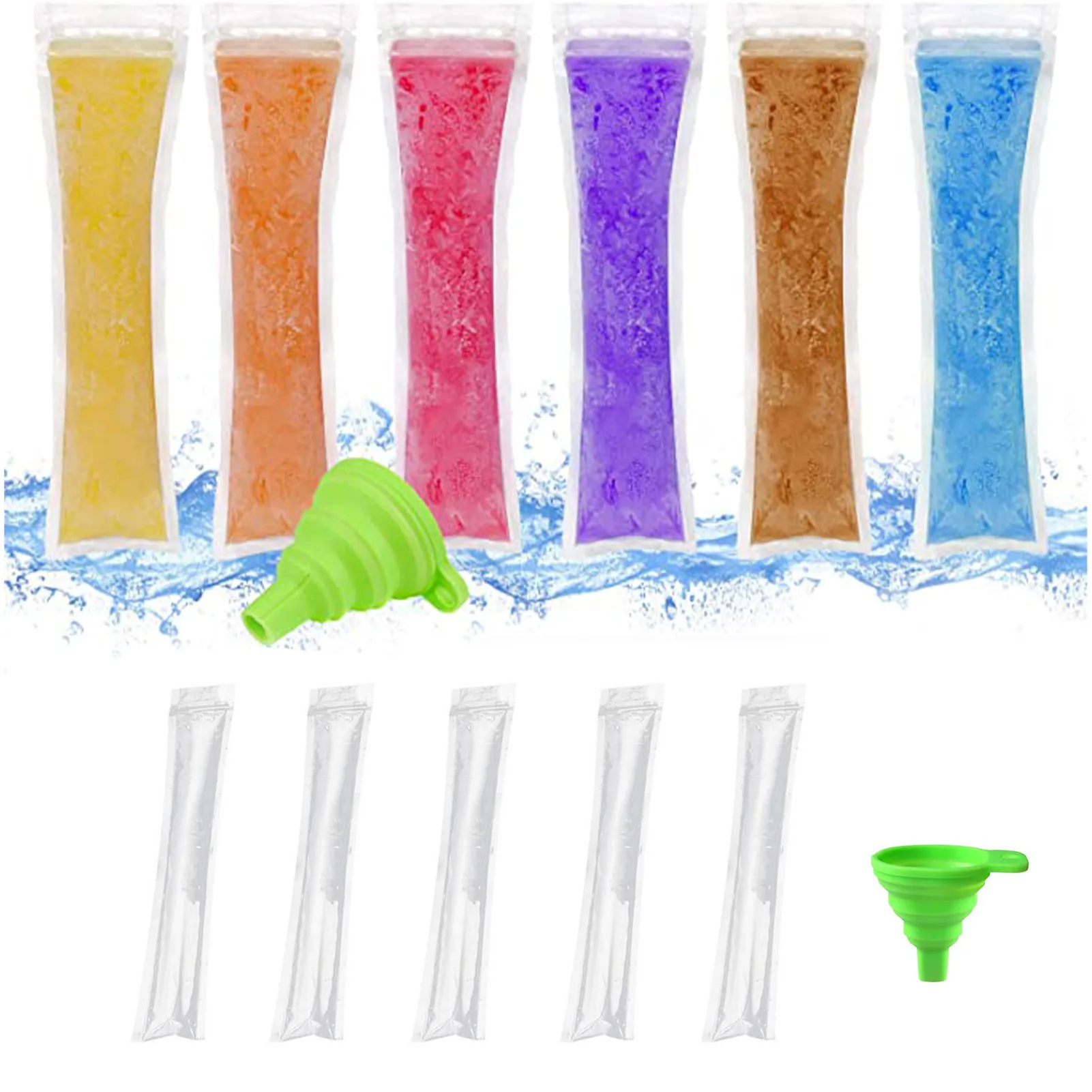Ice P-op Bags With Funnel DIY Po-psicle Maker Zip Lock Ice Candy Wrapper Bags Ice Cream Makers Po-psicle Molds
Ice P-op Bags With Funnel DIY Po-psicle Maker Zip Lock Ice Candy Wrapper Bags Ice Cream Makers Po-psicle Molds