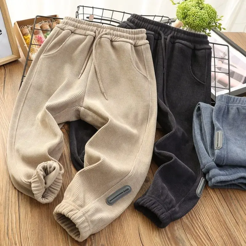 Осенние детские однотонные спортивные брюки для мальчиков, повседневные вельветовые брюки, одежда для детей 3 + лет, зимние плотные спортивные брюки на флисе для девочек
Осенние детские однотонные спортивные брюки для мальчиков, повседневные вельветовые брюки, одежда для детей 3 + лет, зимние плотные спортивные брюки на флисе для девочек
