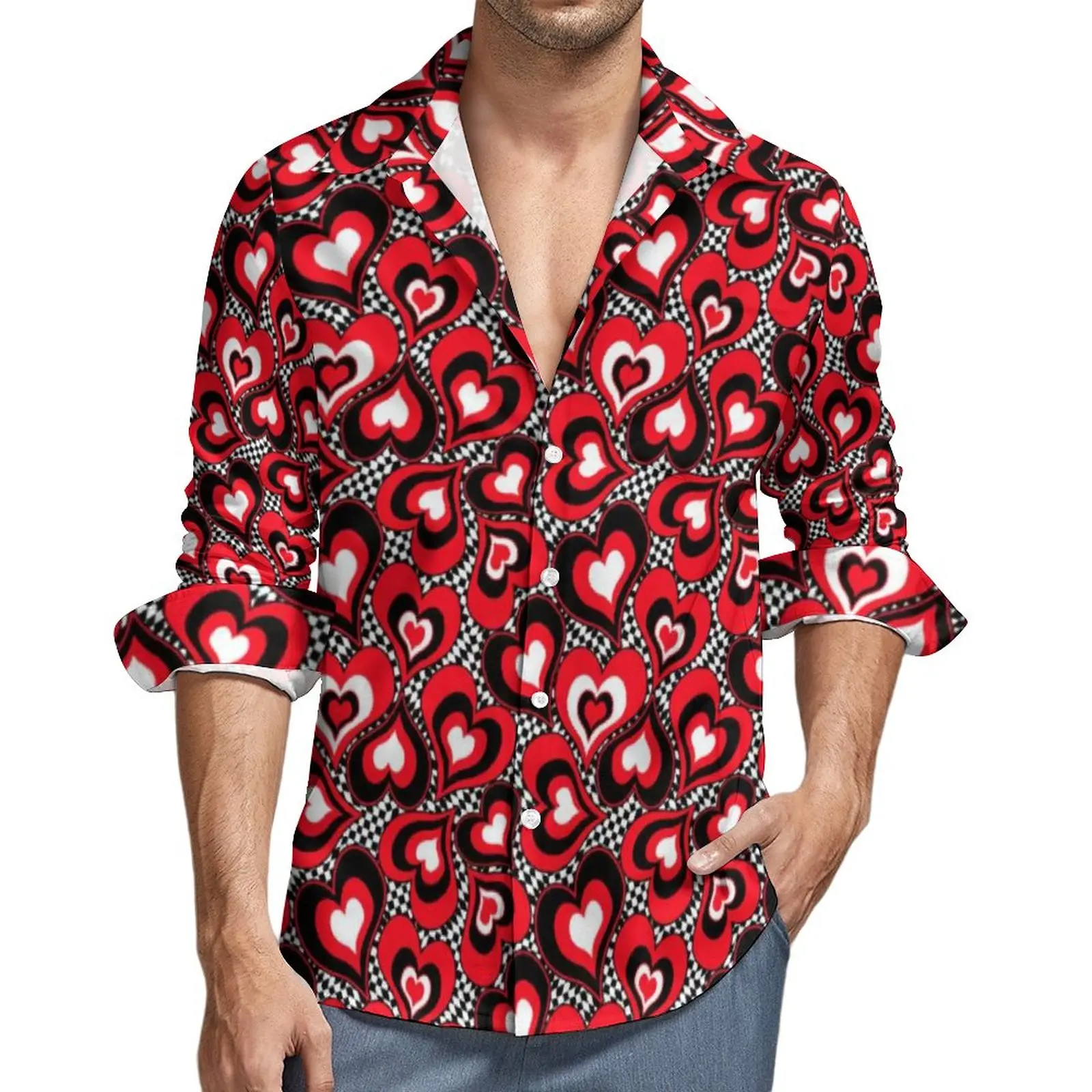 Love Heart Casual Shirts Male Red White Holiday Design Shirt Long Sleeve Fashion Stylish Blouses Spring Clothes Plus Size 4XL
Love Heart Casual Shirts Male Red White Holiday Design Shirt Long Sleeve Fashion Stylish Blouses Spring Clothes Plus Size 4XL
