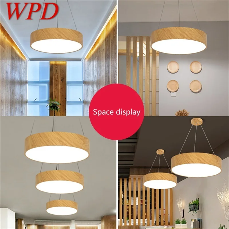 WPD Nordic Pendant Light Wood Grain Round Chandelier Hanging Lamp Modern LED Fixtures for Home
WPD Nordic Pendant Light Wood Grain Round Chandelier Hanging Lamp Modern LED Fixtures for Home