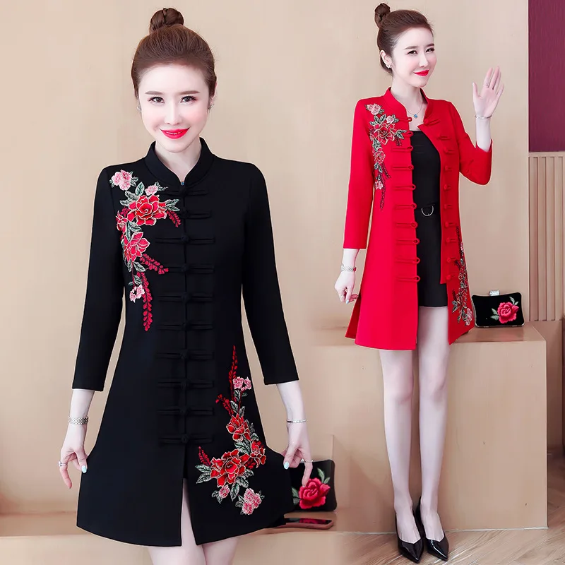 Женский однобортный Кардиган с вышивкой, красно-черный приталенный китайский кардиган-Ципао с цветочной вышивкой, пальто, 1 шт./лот
Женский однобортный Кардиган с вышивкой, красно-черный приталенный китайский кардиган-Ципао с цветочной вышивкой, пальто, 1 шт./лот