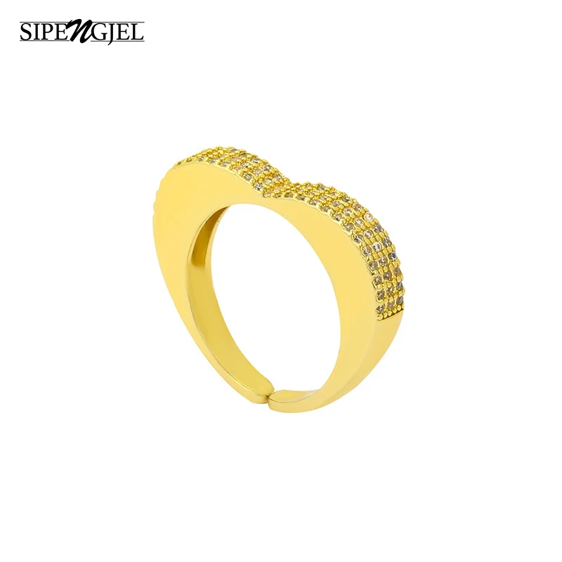 SIPENGJEL Fashion Cubic Zircon Charming Heart Ring for Women Geometric Simple Open Adjustable Ring Party Jewelry Gift
SIPENGJEL Fashion Cubic Zircon Charming Heart Ring for Women Geometric Simple Open Adjustable Ring Party Jewelry Gift
