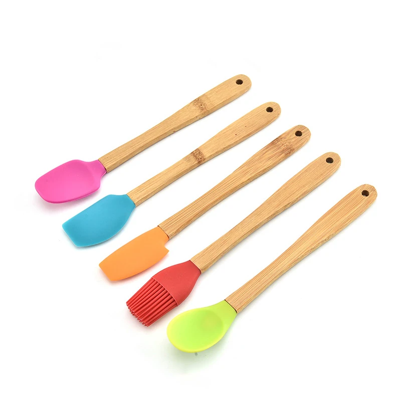 Mini Silicone Spatula Bamboo Handle Non-Stick Heat Resistant Cake Cream Spoon Pastry Baking Tools Universal Kitchen Utensils
Mini Silicone Spatula Bamboo Handle Non-Stick Heat Resistant Cake Cream Spoon Pastry Baking Tools Universal Kitchen Utensils