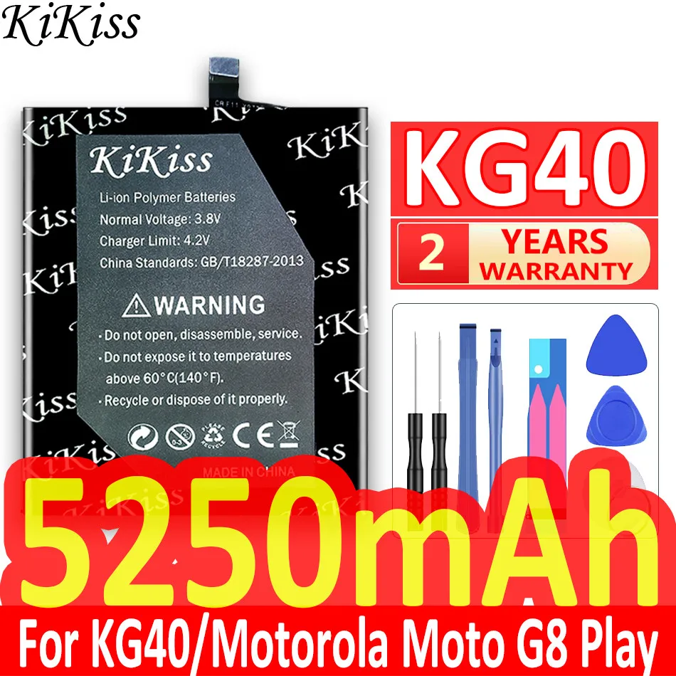 

KiKiss High Quality 5250mAh KG40 Battery For Motorola Moto One Macro G8 Play G8Play One Macro Dual SIM XT2015-2 XT2016-1 XT20162