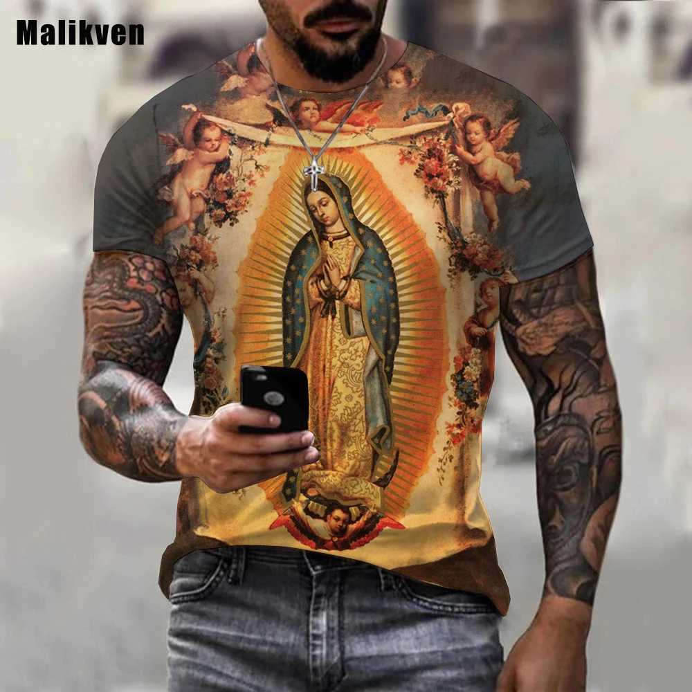 2023 New Guadalupe Virgin Mary Catholic Printed 3D T-shirt Men Women Summer Fashion Casual Clothes Harajuku Streetwear Tops Tees
2023 New Guadalupe Virgin Mary Catholic Printed 3D T-shirt Men Women Summer Fashion Casual Clothes Harajuku Streetwear Tops Tees