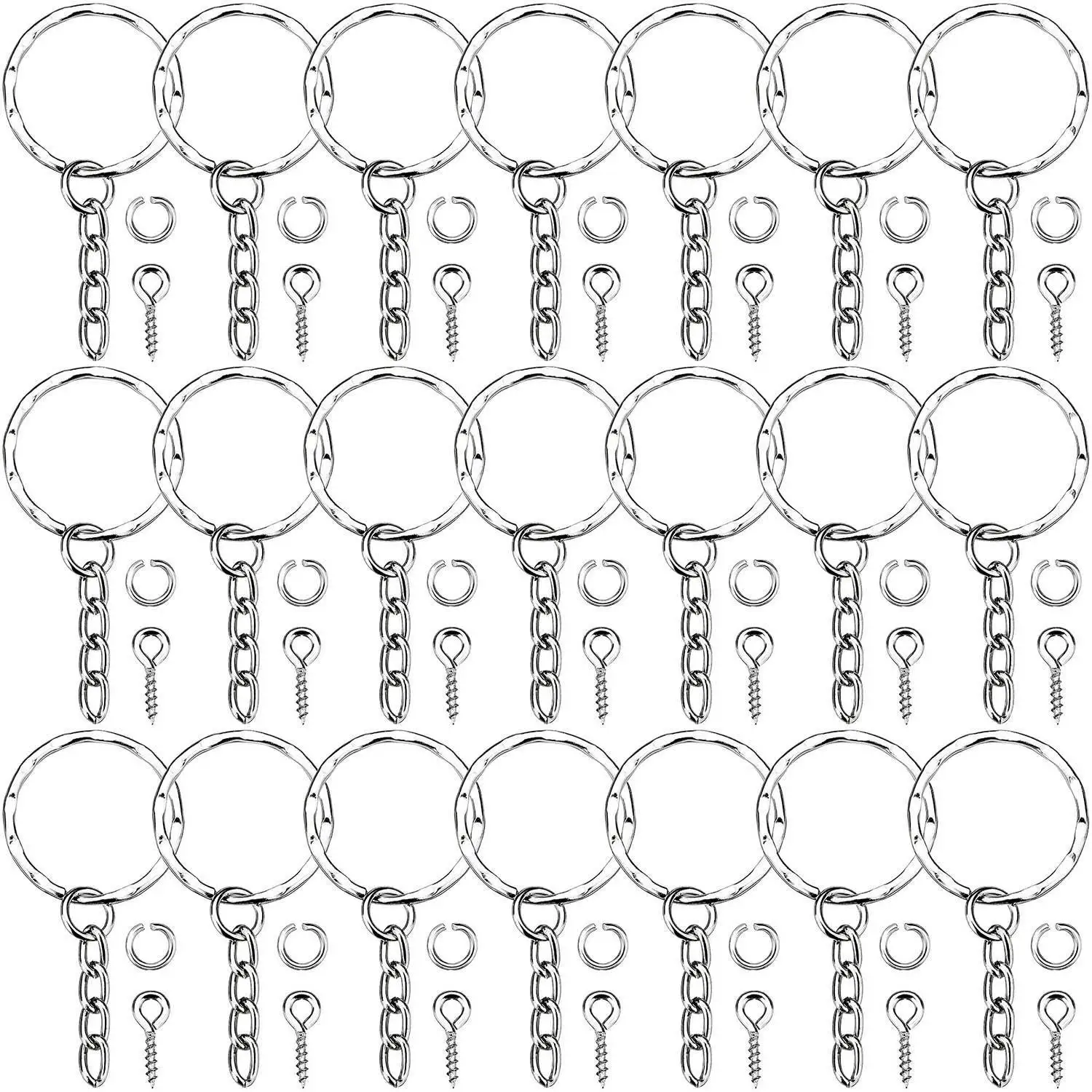 63pcs Keychain Rings for Crafts Key Chain Rings with Chain Open Jump Rings Screw Eye Pins Crafts and Keychain Making Supplies
63pcs Keychain Rings for Crafts Key Chain Rings with Chain Open Jump Rings Screw Eye Pins Crafts and Keychain Making Supplies