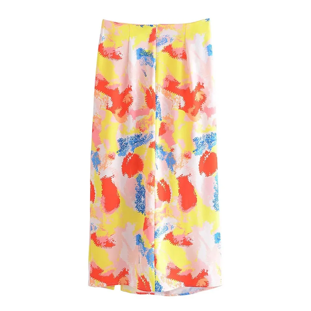 Huaxiafan Women Fashion Front Slit Printed Midi Skirt Vintage High Waist Back Zipper Female Skirts Mujer
Huaxiafan Women Fashion Front Slit Printed Midi Skirt Vintage High Waist Back Zipper Female Skirts Mujer