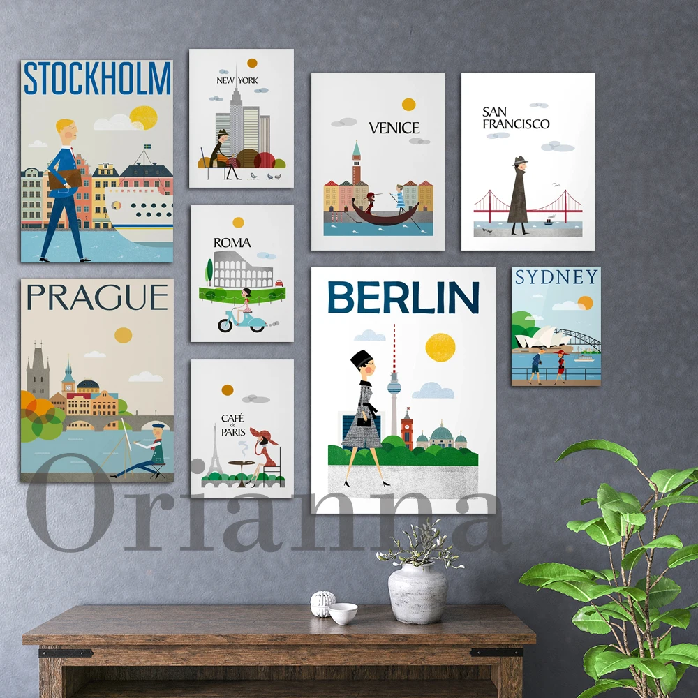Prague Amsterdam Sydney City Stockholm Paris Venice London New York Roma Germany Cityscape Prints Posters Home Decor Painting
Prague Amsterdam Sydney City Stockholm Paris Venice London New York Roma Germany Cityscape Prints Posters Home Decor Painting
