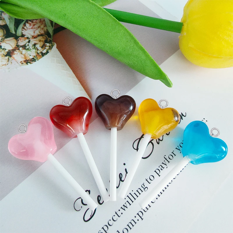 10Pcs/Lot Resin Heart Lollipop Charm Cute Simulated Candy Charms Jewelry Making DIY Earrings Necklace Keychains Pendant Craft
10Pcs/Lot Resin Heart Lollipop Charm Cute Simulated Candy Charms Jewelry Making DIY Earrings Necklace Keychains Pendant Craft