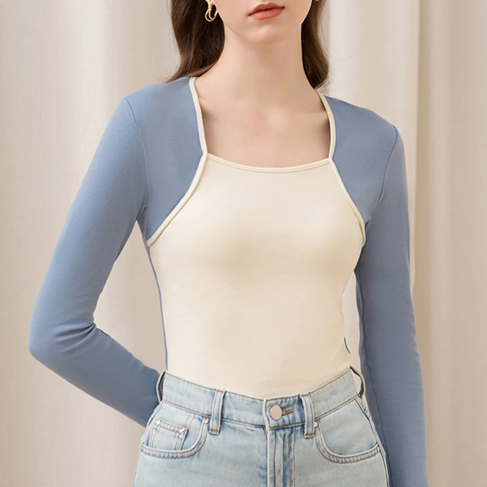 Women Autumn New Square Neck Slim Fit Bottoms Long Sleeves Contrast Trendy Tops Cotton Casual Trendy Bottom T-shirts Undershirt
Women Autumn New Square Neck Slim Fit Bottoms Long Sleeves Contrast Trendy Tops Cotton Casual Trendy Bottom T-shirts Undershirt