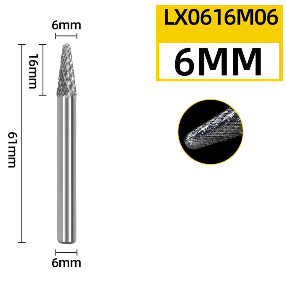 6mm Shank Double-Cut Tungsten Carbide Burr Bit Rotary Files Wood Carving Engraving Heads For Wood Steel Aluminum
6mm Shank Double-Cut Tungsten Carbide Burr Bit Rotary Files Wood Carving Engraving Heads For Wood Steel Aluminum