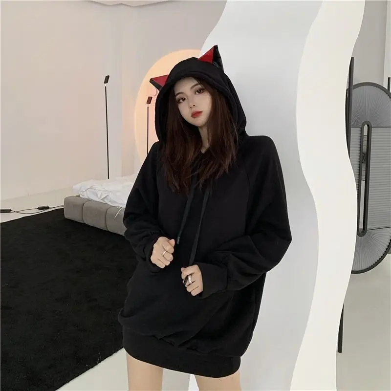 Cat Ear Sweatshirt Women's Fashion Plush Autumn and Winter Clothes Korean Loose Hooded Jacket Medium Length Womens Winter Tops
Cat Ear Sweatshirt Women's Fashion Plush Autumn and Winter Clothes Korean Loose Hooded Jacket Medium Length Womens Winter Tops