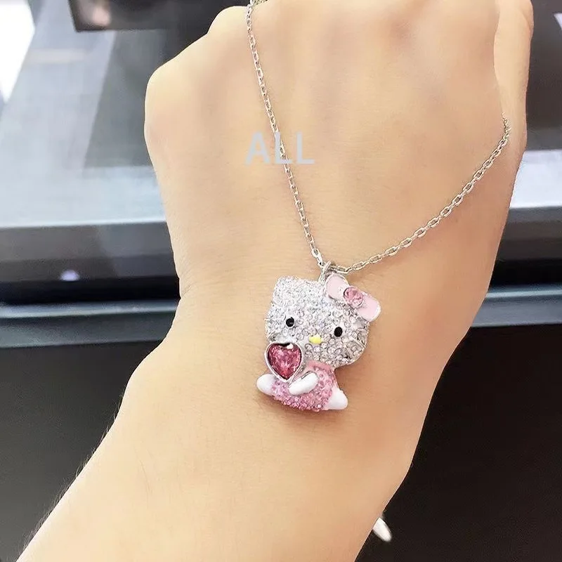 Sanrio Hello Kitty Necklace Ring 2K Creative Gift Chain Alloy Silver Crystal Female Charm Rhinestone Goth Jewelry Valentine Gift
Sanrio Hello Kitty Necklace Ring 2K Creative Gift Chain Alloy Silver Crystal Female Charm Rhinestone Goth Jewelry Valentine Gift