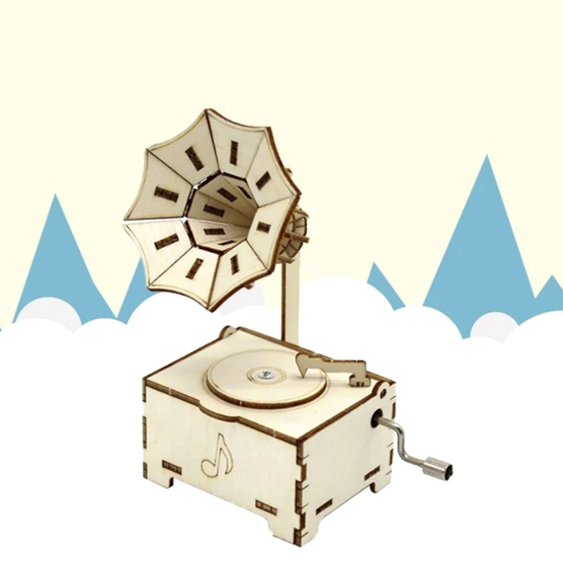 DIY 3D Wooden Puzzle phonograph Music Box Model Kits Toys for Children Hand Shake Assembly Toy Gifts Home Decoration
DIY 3D Wooden Puzzle phonograph Music Box Model Kits Toys for Children Hand Shake Assembly Toy Gifts Home Decoration