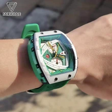 Luxury Watch For Mens Fashion Brand Mark Fairwhale Sports Waterproof Silicone Strap Tonneau Mille Quartz Original Wristwatch Boy
