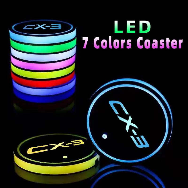 Car Logo Led Atmosphere Light 7 Colorful Cup Luminous Coaster Holder For Mazda CX-3 CX-5 CX-8 2018 Auto Accessories
Car Logo Led Atmosphere Light 7 Colorful Cup Luminous Coaster Holder For Mazda CX-3 CX-5 CX-8 2018 Auto Accessories