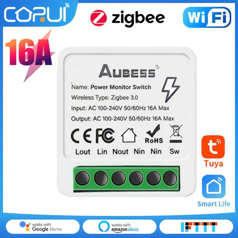 CORUI Tuya Zigbee Smart Home Automation MINI Wireless Smart Switch Module With Energy Monitor 16A Timer Alexa Google Home Yandex
CORUI Tuya Zigbee Smart Home Automation MINI Wireless Smart Switch Module With Energy Monitor 16A Timer Alexa Google Home Yandex