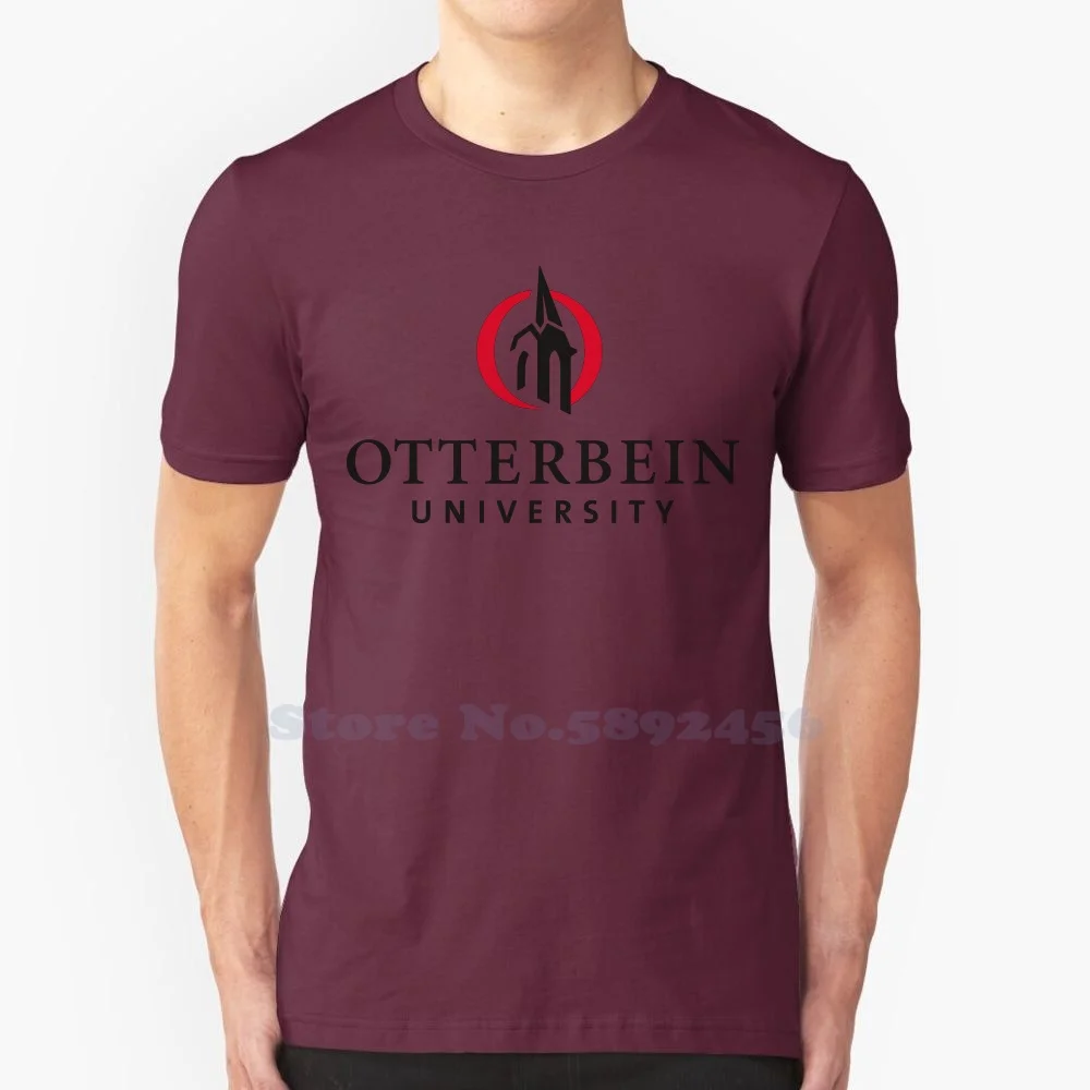 

Повседневная Уличная одежда Otterbein для университета, футболка с принтом логотипа, графическая футболка из 100% хлопка