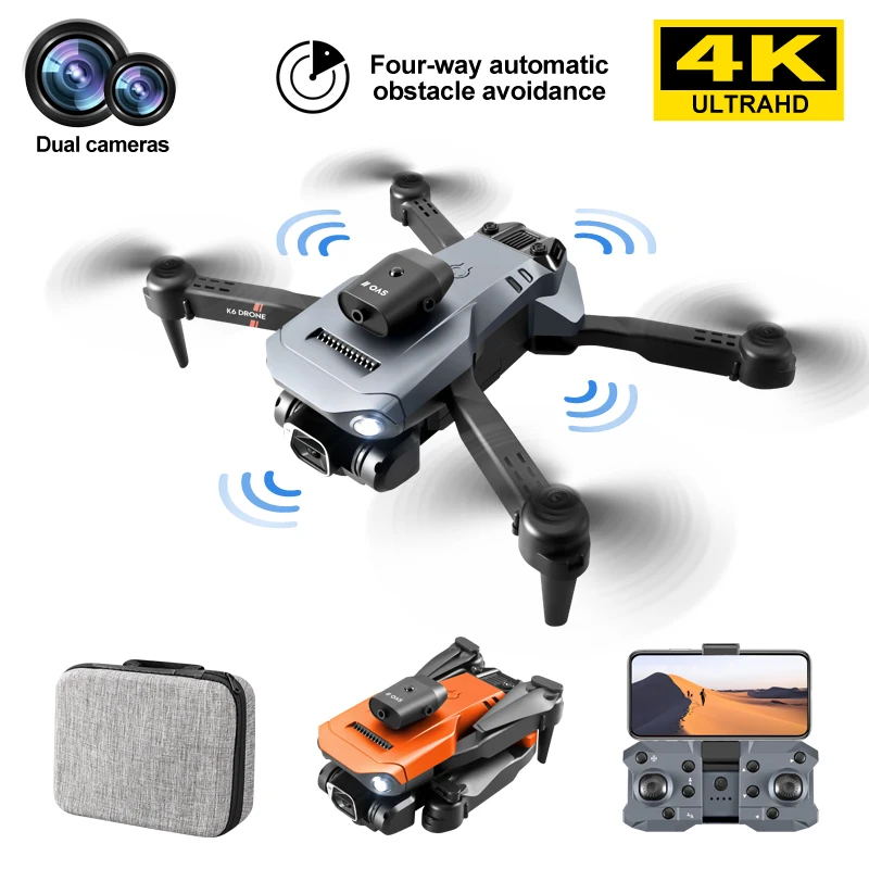 NEW K6 Drone Professional 4K HD Camera Mini Drone Optical Flow Localization Three Sided Obstacle Avoidance Quadcopter Toy Gift
NEW K6 Drone Professional 4K HD Camera Mini Drone Optical Flow Localization Three Sided Obstacle Avoidance Quadcopter Toy Gift