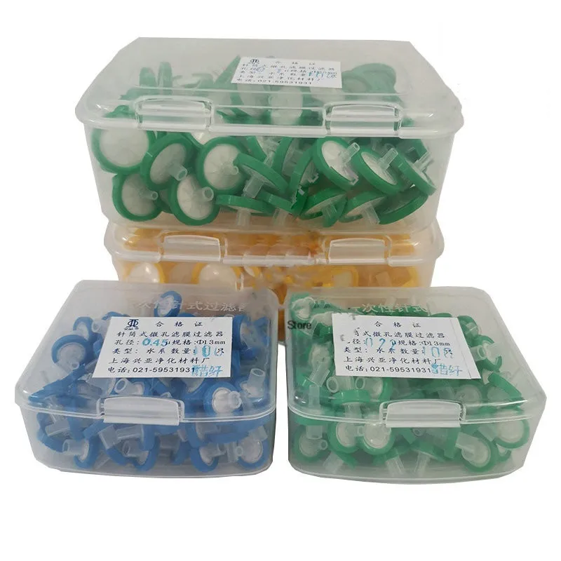 100pcs/box Lab Cellulose Acetate /Glass Fiber 13/25mm Microporous Membrane Syring Filter, 0.22/0.45um Micron Needle Filter
100pcs/box Lab Cellulose Acetate /Glass Fiber 13/25mm Microporous Membrane Syring Filter, 0.22/0.45um Micron Needle Filter