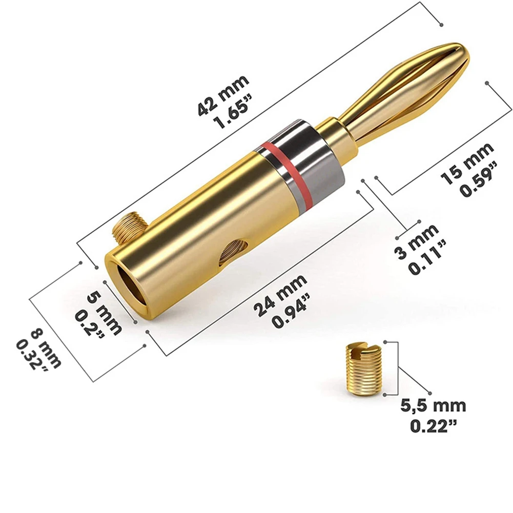 20Pcs Banana Plug 24K Gold-Plated 4MM Banana Connector for Audio Jack Speaker Amplifier Plugs Gold+Black
20Pcs Banana Plug 24K Gold-Plated 4MM Banana Connector for Audio Jack Speaker Amplifier Plugs Gold+Black