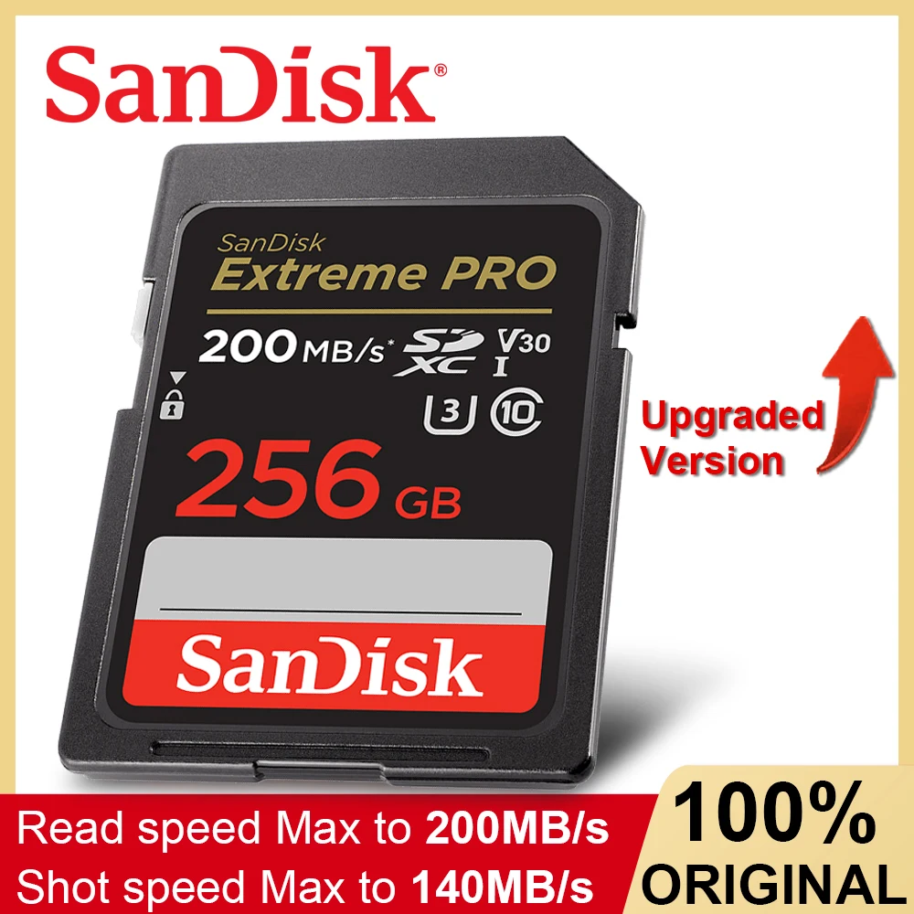 SD-Карта SanDisk Extreme PRO SDHC/SDXC 256 ГБ 512 128 64 32 U3 4k высокоскоростная C10 V30 для камеры - купить