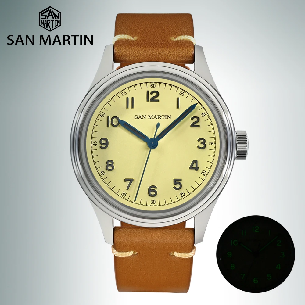 Часы San Martin NH35 Мужские автоматические механические, винтажные простые водонепроницаемые автоматические наручные, с сапфировым стеклом, 10 бар, 38,5 мм
Часы San Martin NH35 Мужские автоматические механические, винтажные простые водонепроницаемые автоматические наручные, с сапфировым стеклом, 10 бар, 38,5 мм