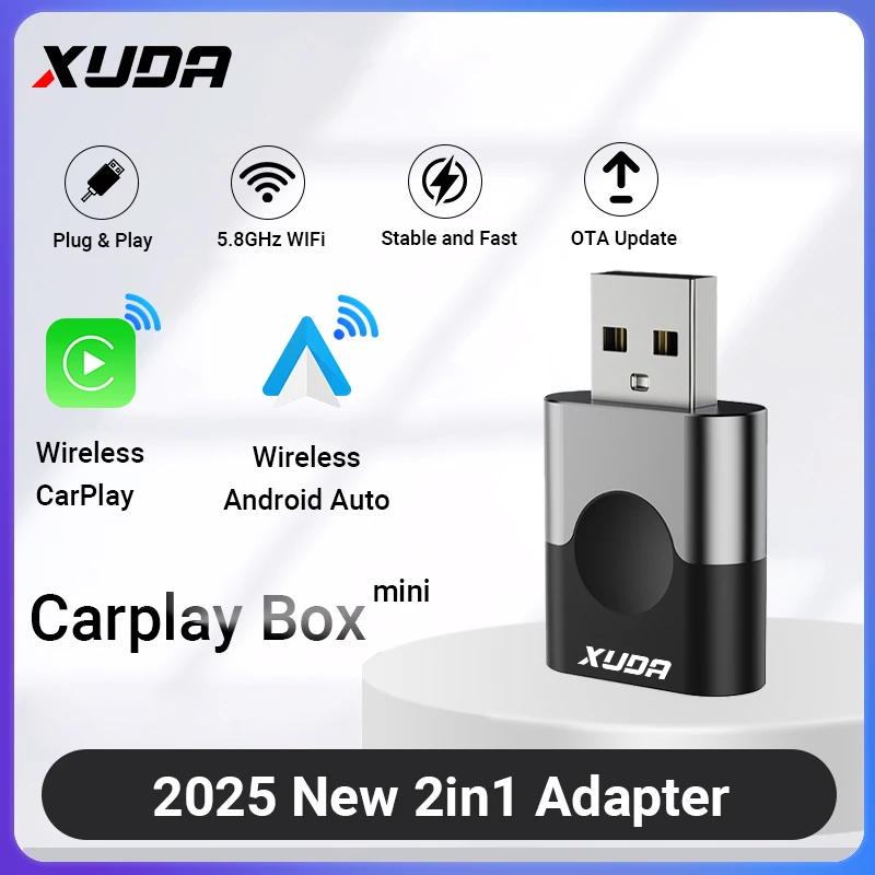 Мини-адаптер XUDA 2-в-1: Проводной CarPlay И Android Auto В Беспроводном Исполнении
Мини-адаптер XUDA 2-в-1: Проводной CarPlay И Android Auto В Беспроводном Исполнении