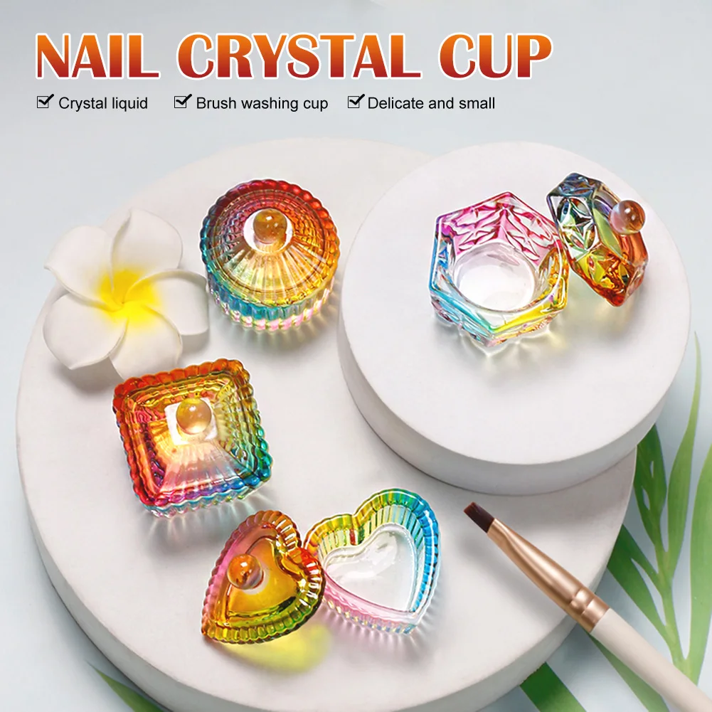 Acrylic Square Cup Glass Crystal Dappen Dish With Lid Colored Glaze Rainbow Acrylic Powder Liquid Bowl Cup Nail Art ManicureTool
Acrylic Square Cup Glass Crystal Dappen Dish With Lid Colored Glaze Rainbow Acrylic Powder Liquid Bowl Cup Nail Art ManicureTool
