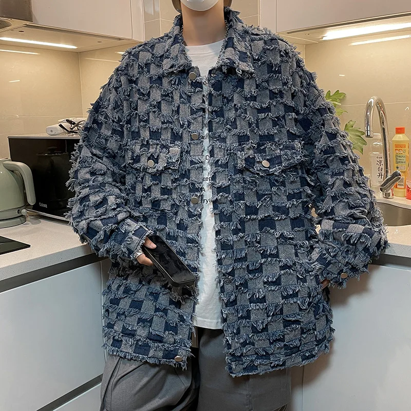 Men's Clothing Hong Kong Style Jackets Spring and Autumn High Street Loose Burrs Stand-up Collar Jacquard Tassel Denim Jacket
Men's Clothing Hong Kong Style Jackets Spring and Autumn High Street Loose Burrs Stand-up Collar Jacquard Tassel Denim Jacket