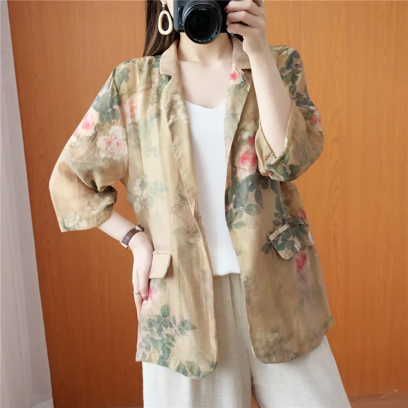 Cotton Linen Suit Women's Summer Loose Literary Printing Light And Thin Small Suit Casual Versatile Coat
Cotton Linen Suit Women's Summer Loose Literary Printing Light And Thin Small Suit Casual Versatile Coat