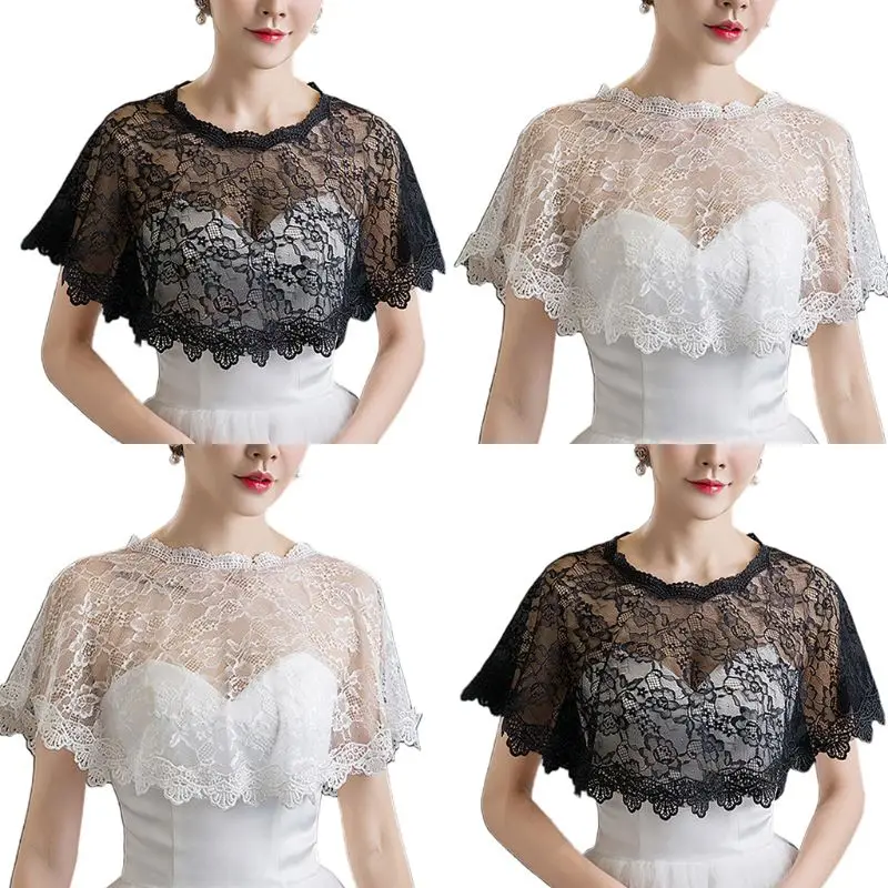 69HB Women Embroidery Floral Lace Cape Wrap Wedding Bridal Perspective Pullover Shawl Shrug Shoulder Covers Prom Bolero 
69HB Women Embroidery Floral Lace Cape Wrap Wedding Bridal Perspective Pullover Shawl Shrug Shoulder Covers Prom Bolero