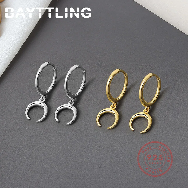 BAYTTLING 2022 New Silver Color Moon Gold/Silver Hoop Earrings For Women Luxury Wedding Party Jewelry
BAYTTLING 2022 New Silver Color Moon Gold/Silver Hoop Earrings For Women Luxury Wedding Party Jewelry