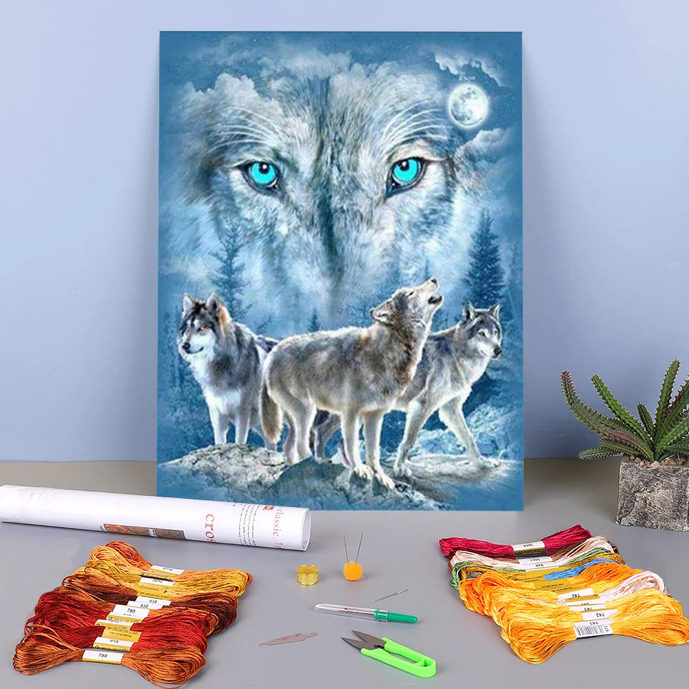 Animal Wolf Pre-Printed 11CT Cross-Stitch Set DIY Embroidery DMC Threads Needlework Craft Painting Hobby Counted Home Package
Animal Wolf Pre-Printed 11CT Cross-Stitch Set DIY Embroidery DMC Threads Needlework Craft Painting Hobby Counted Home Package