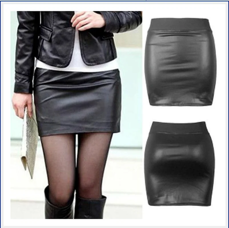 Women PU Leather Short Skirt Solid Color High Waist Slim Hip Pencil Skirts Vintage Bodycon Skirt Sexy Clubwear
Women PU Leather Short Skirt Solid Color High Waist Slim Hip Pencil Skirts Vintage Bodycon Skirt Sexy Clubwear