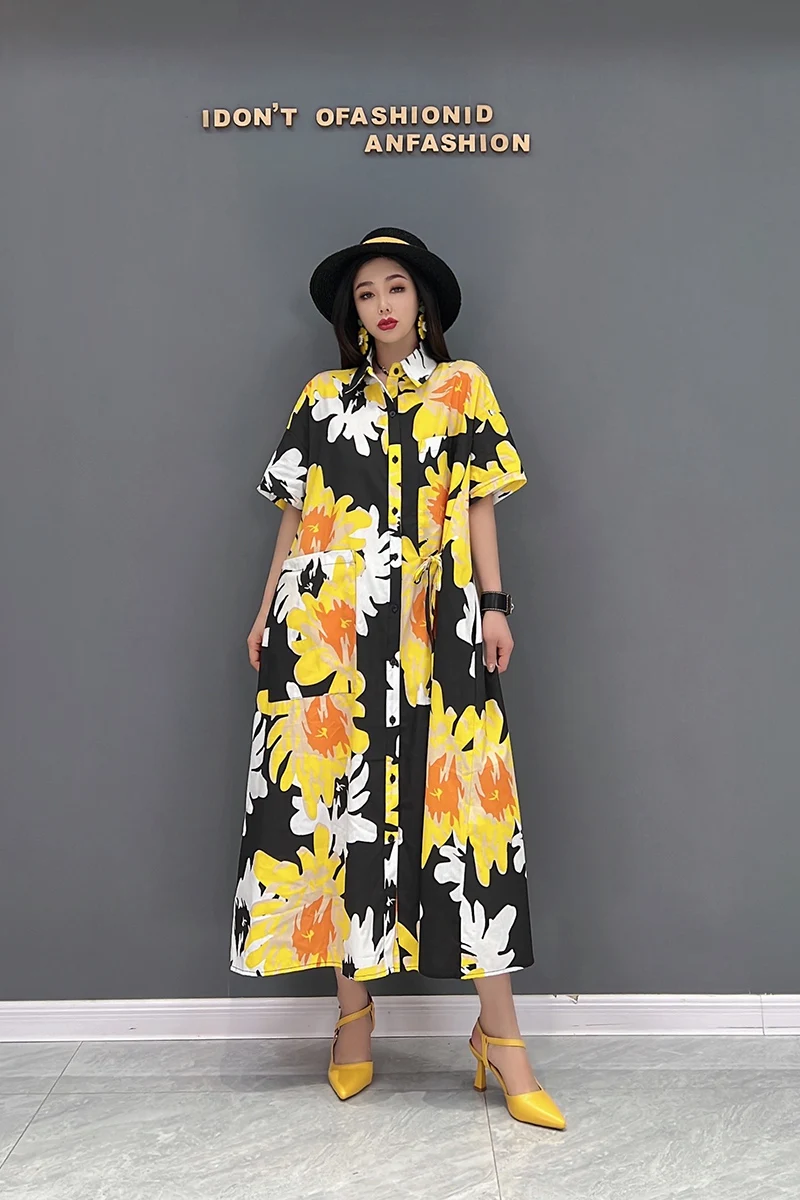 SuperAen 2022 Summer New Fashion Casual Chiffon Printing Turn Down Collar Shirt Loose Slim A-LINE Dresses Women
SuperAen 2022 Summer New Fashion Casual Chiffon Printing Turn Down Collar Shirt Loose Slim A-LINE Dresses Women