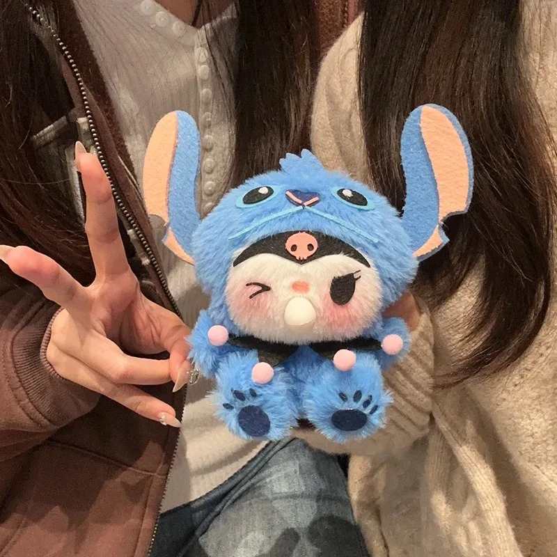 Miniso Kawaii Лило и Стич милая плюшевая кукла кулон с пискливыми пузырьками женская
