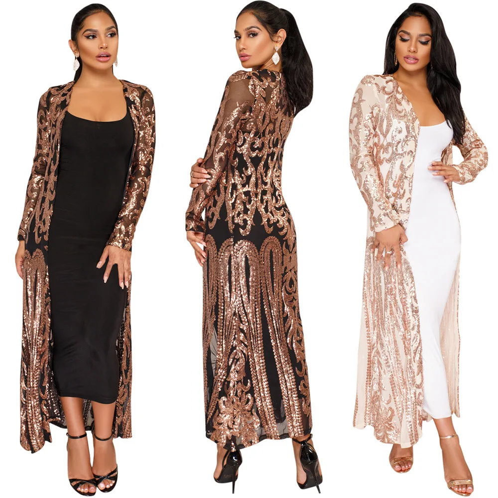 2022 bead piece dress sequins shawls long hot sexy sequins perspective cardigan dress
2022 bead piece dress sequins shawls long hot sexy sequins perspective cardigan dress