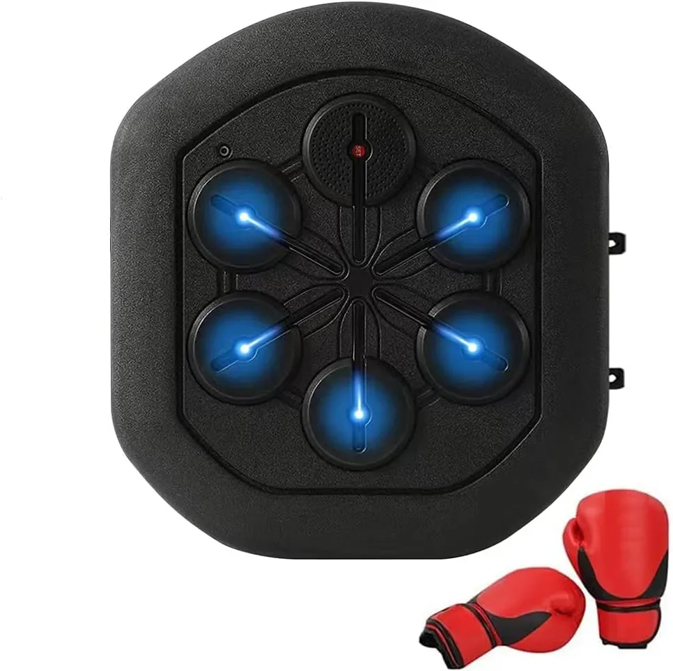

Boxing Machine, Electronic Boxing Machine Bluetooth Boxing Machine with Boxing Gloves Rechargeable LED Light Music Boxing Machin