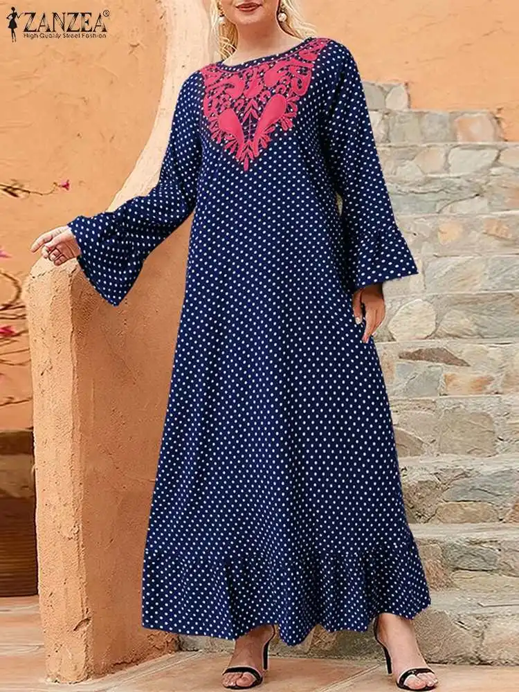 Women Casual Baggy Ruffle Kaftan 2022 Chic Party Lace Up Robe Bohemian Polka Dot Vestido ZANZEA Spring Autumn Holiday Maxi Dress
Women Casual Baggy Ruffle Kaftan 2022 Chic Party Lace Up Robe Bohemian Polka Dot Vestido ZANZEA Spring Autumn Holiday Maxi Dress