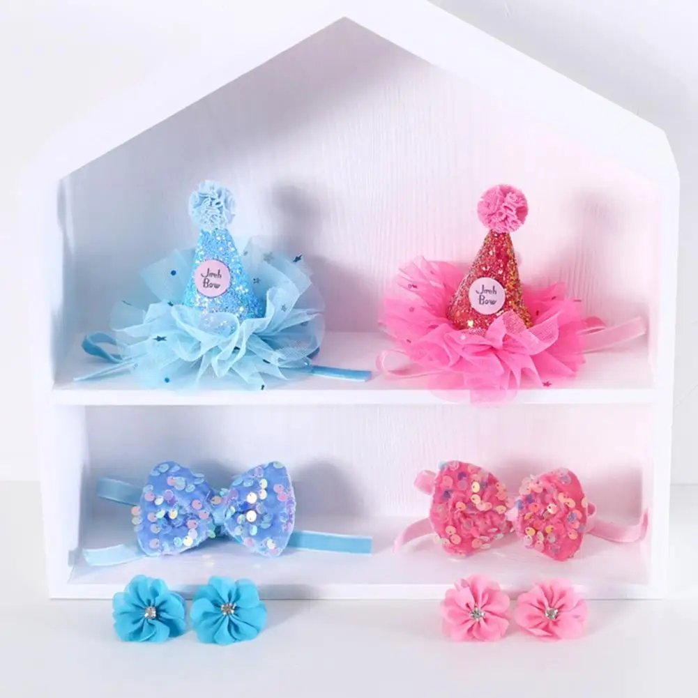 3Pcs/Set Dog Birthday Cap Lace Sequins Fashion Party Dress Up Flower Wristband Bow Collar Pet Accessories for Wedding
3Pcs/Set Dog Birthday Cap Lace Sequins Fashion Party Dress Up Flower Wristband Bow Collar Pet Accessories for Wedding
