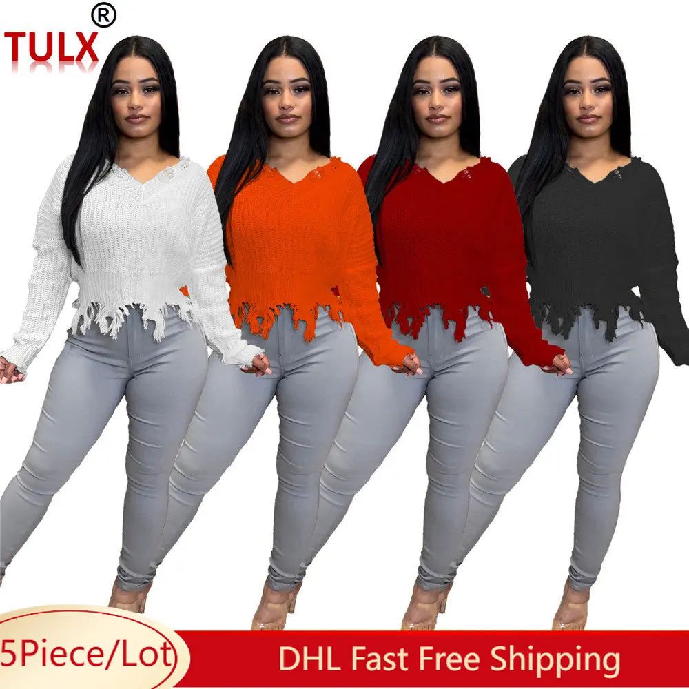 5pcs Wholesale Knitted Sweaters Women Fall Winter Clothes Long Sleeve Sexy V Neck Irregular Pullovers Casual Top Bulk Items 8822
5pcs Wholesale Knitted Sweaters Women Fall Winter Clothes Long Sleeve Sexy V Neck Irregular Pullovers Casual Top Bulk Items 8822